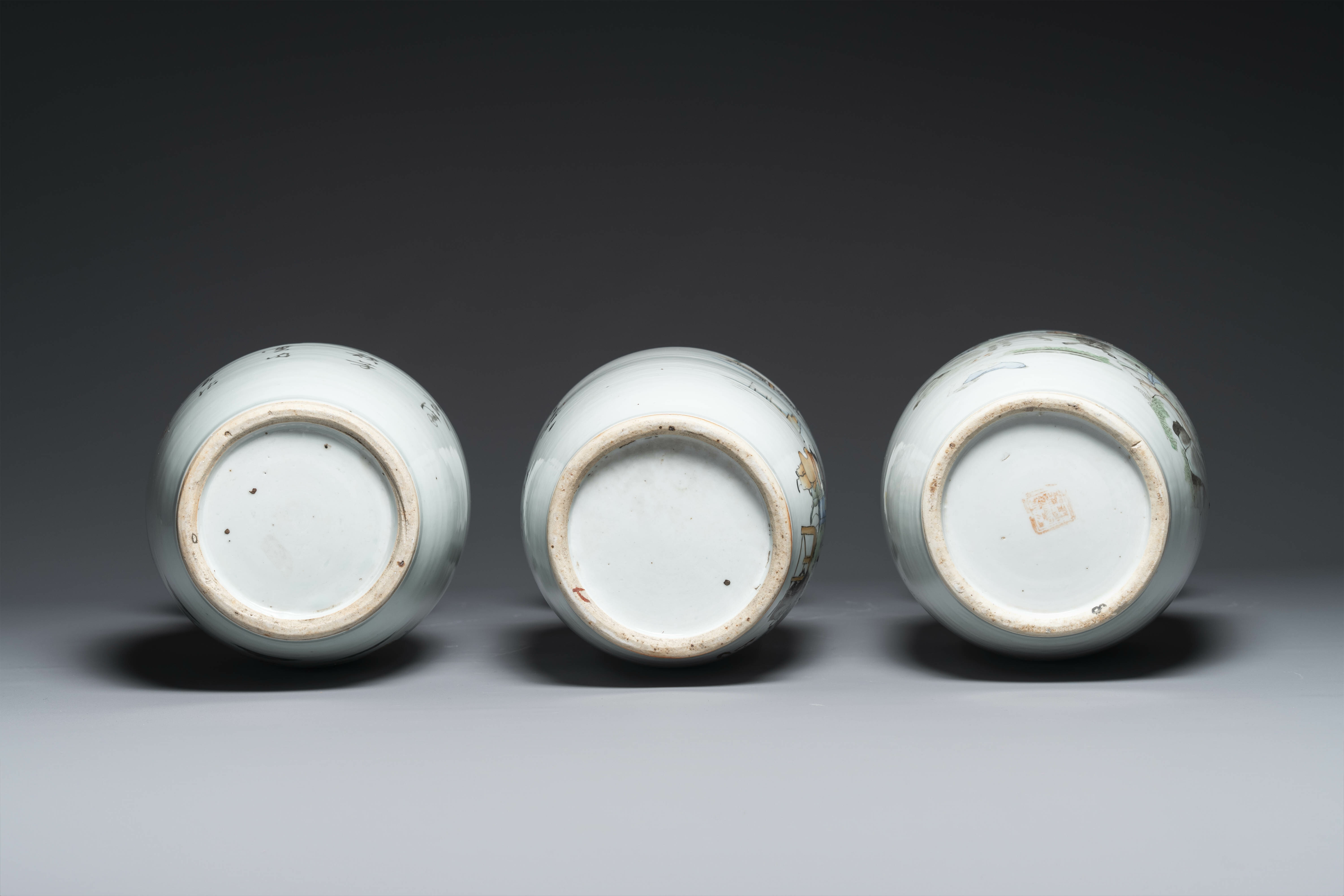 Seven Chinese famille rose vases, 19/20th C. - Image 5 of 5