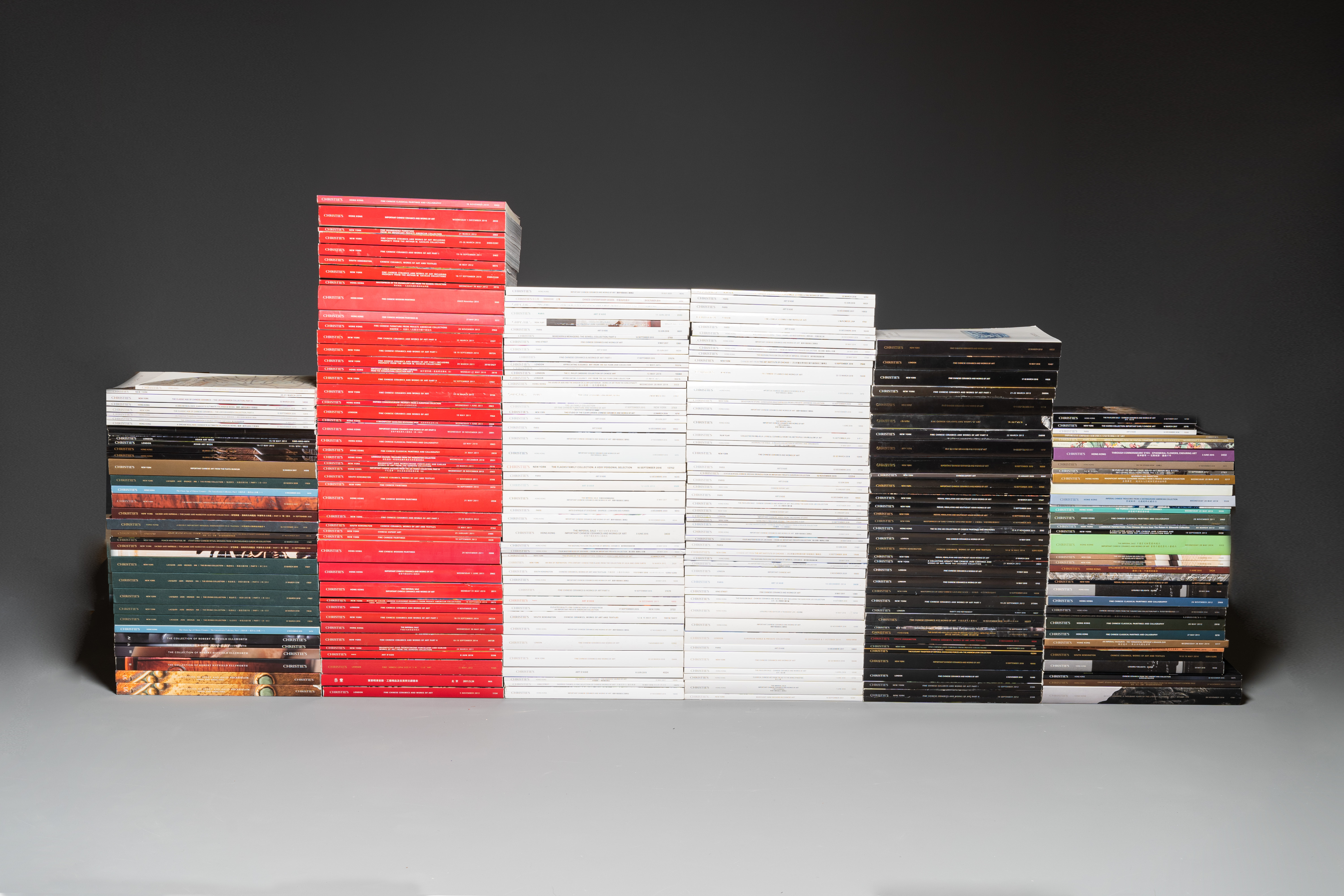 An impressive collection of 246 auction catalogues from Christie's on Chinese arts, 2010 and later