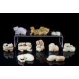 Ten Chinese jade sculptures of animals, Qing