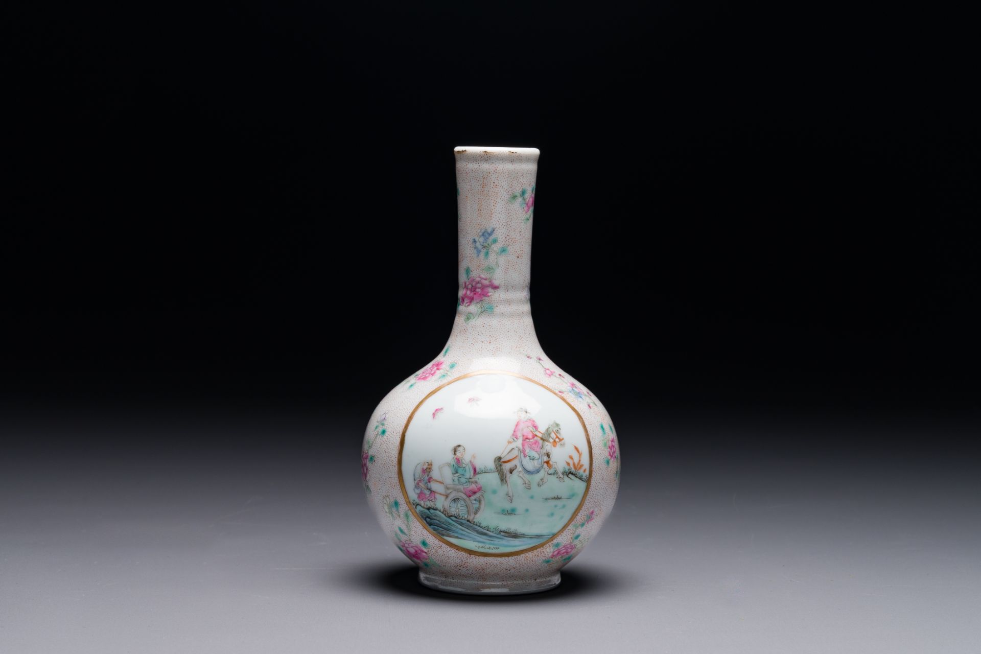 A Chinese famille rose bottle vase, Qianlong mark, Republic - Image 2 of 4