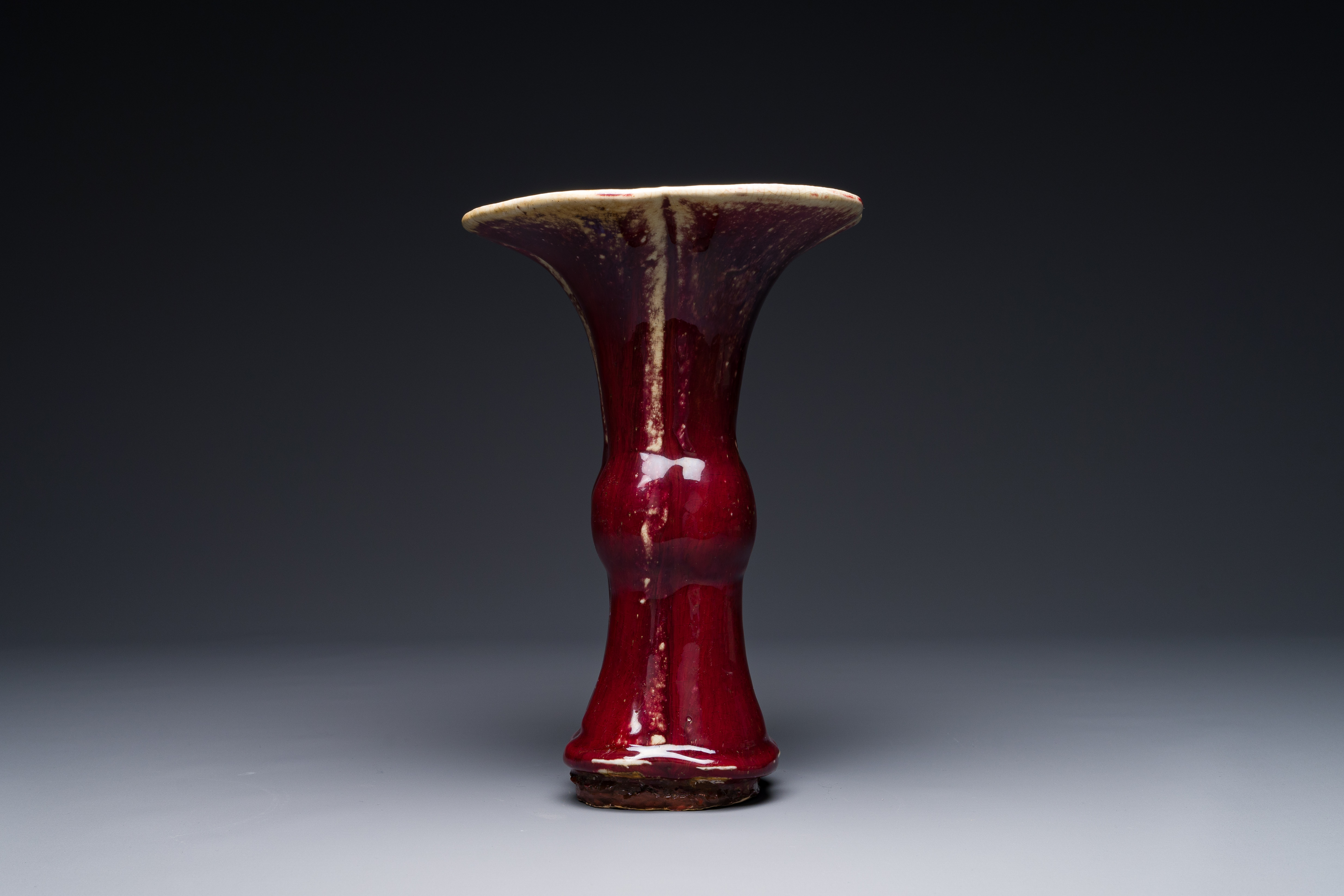 A Chinese quadrifoil flambe-glazed 'zun' vase, Qianlong mark and of the period - Image 5 of 9
