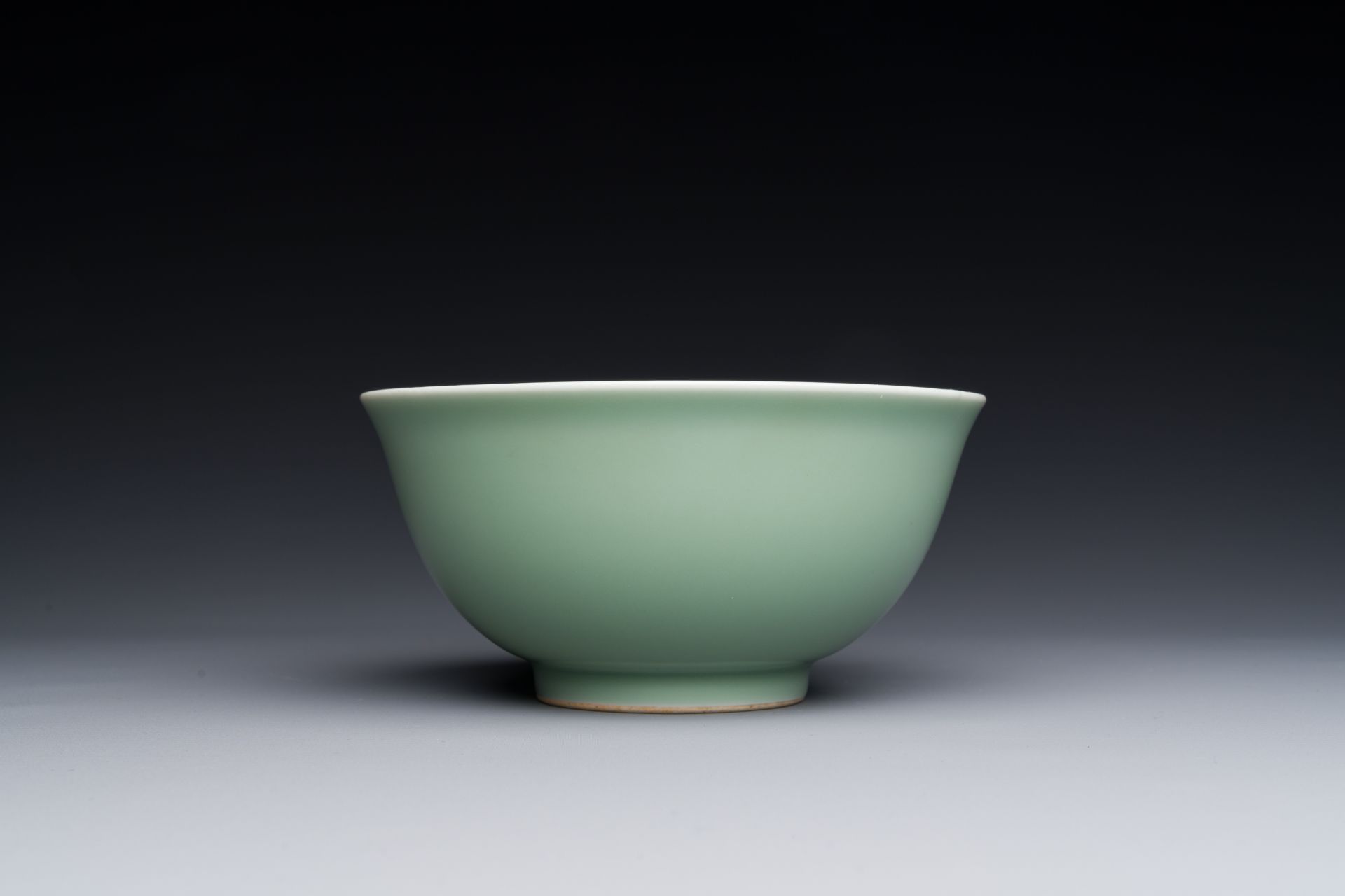 A Chinese monochrome celadon-glazed bowl, Daoguang mark and possibly of the period - Image 3 of 4