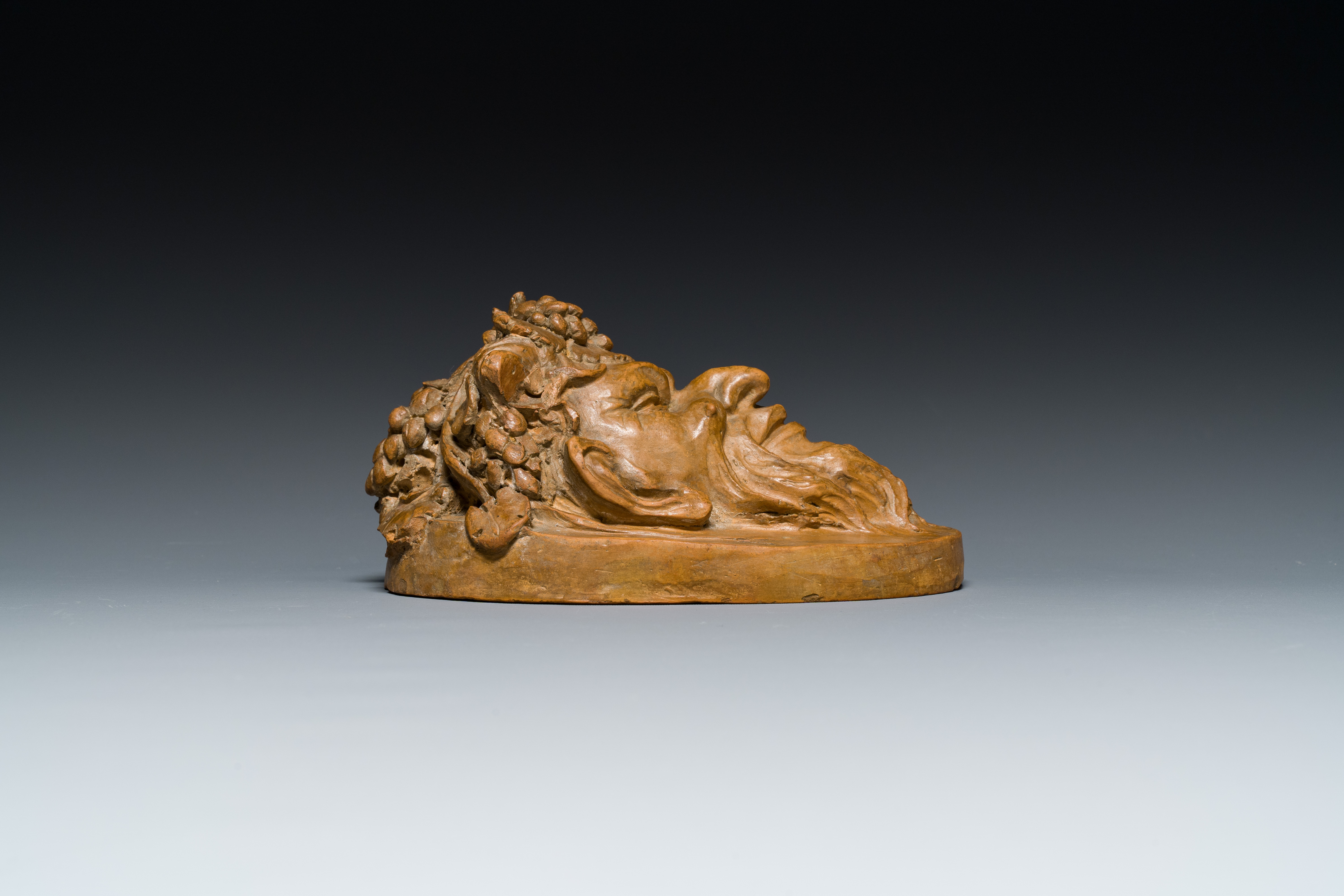 A terracotta head of a faun, signed Clodion, 19th C. - Image 11 of 16