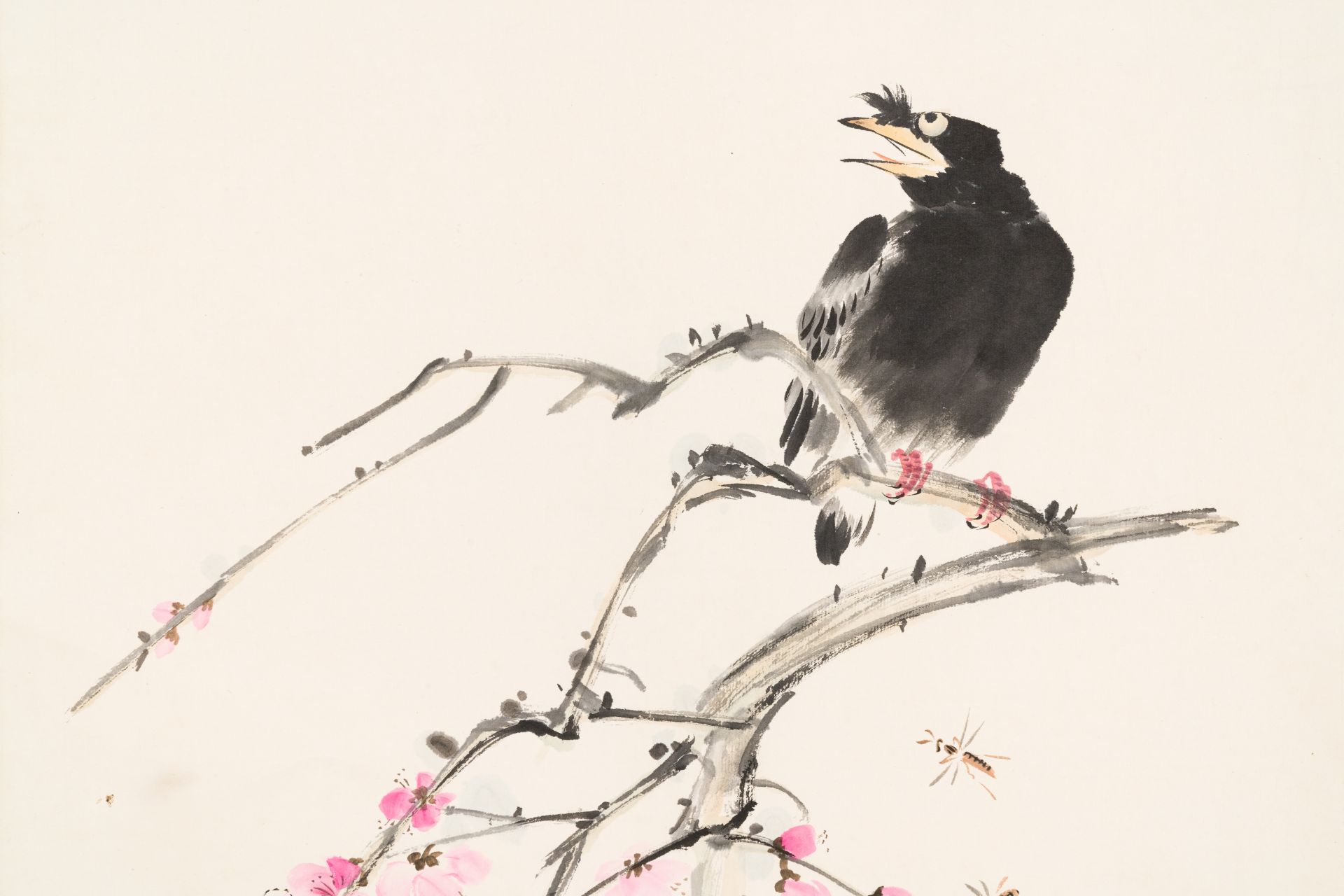 Wang Xuetao çŽ‹é›ªæ¿¤ (1903-1982): 'Birds and insects', ink and colour on paper - Image 3 of 5