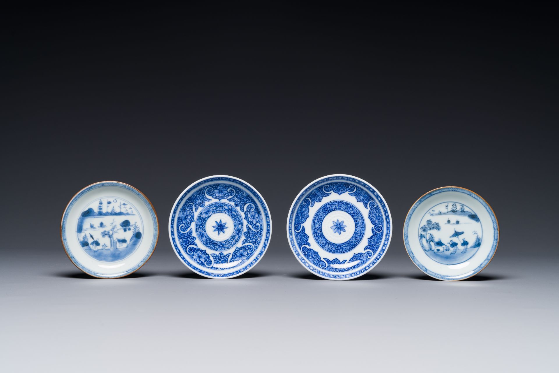 12 Chinese blue and white cups and 13 saucers, including capucin-brown glazed, Kangxi/Qianlong - Image 2 of 6