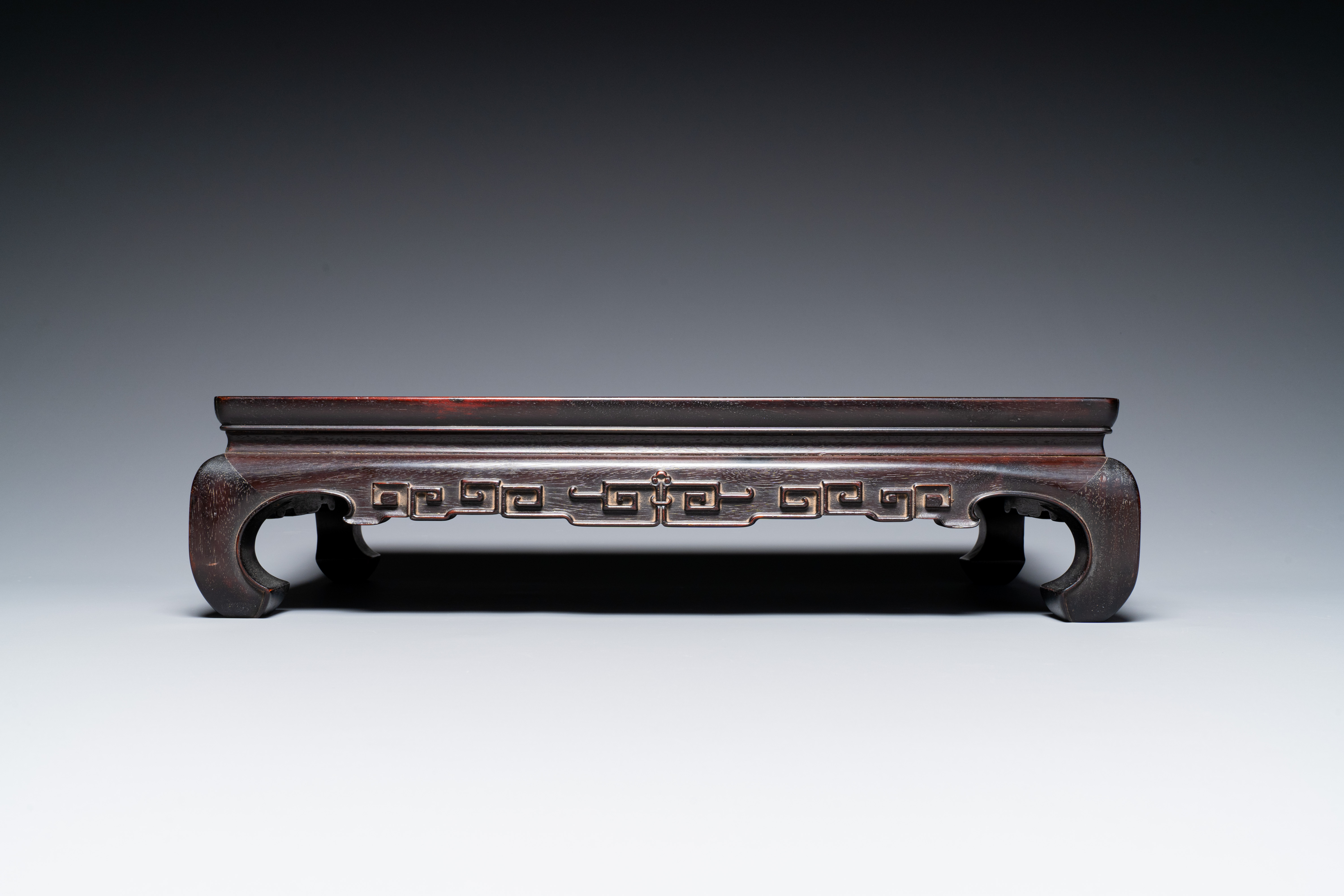 Three Chinese zitan wooden tables, 19/20th C. - Image 8 of 13