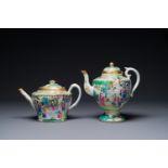 Two fine Chinese Canton famille rose teapots, 19th C.