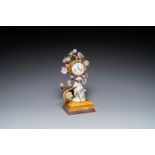 A French ormolu-mounted porcelain mantel clock, 18/19th C.