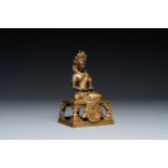 A Sino-Tibetan bronze figure Buddha Amitayus, Qianlong