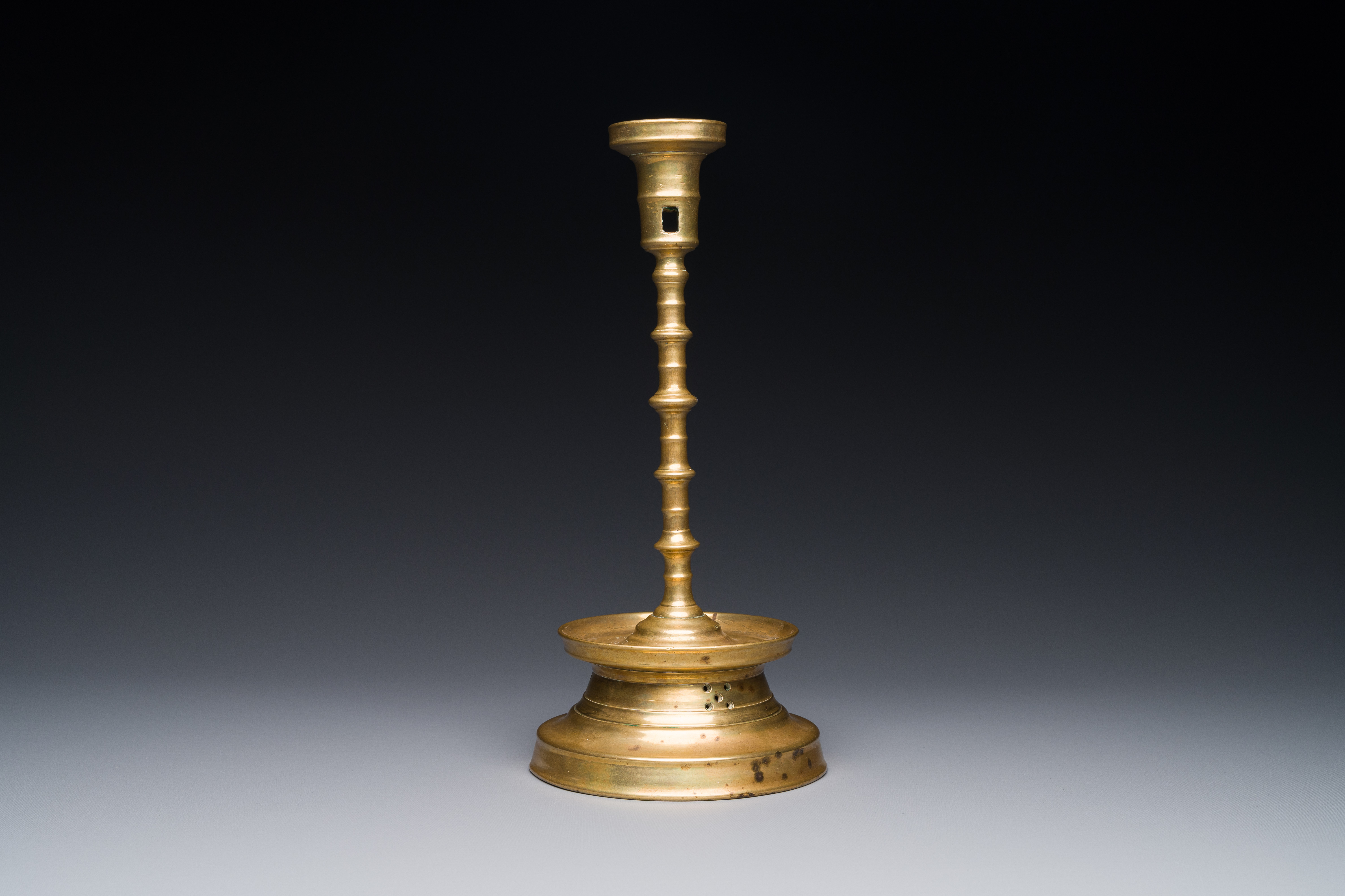 A knotted bronze candlestick, Southern Netherlands, probably 16th C. - Image 2 of 15