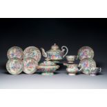 A Chinese Canton famille rose 11-piece tea service, 19th C.