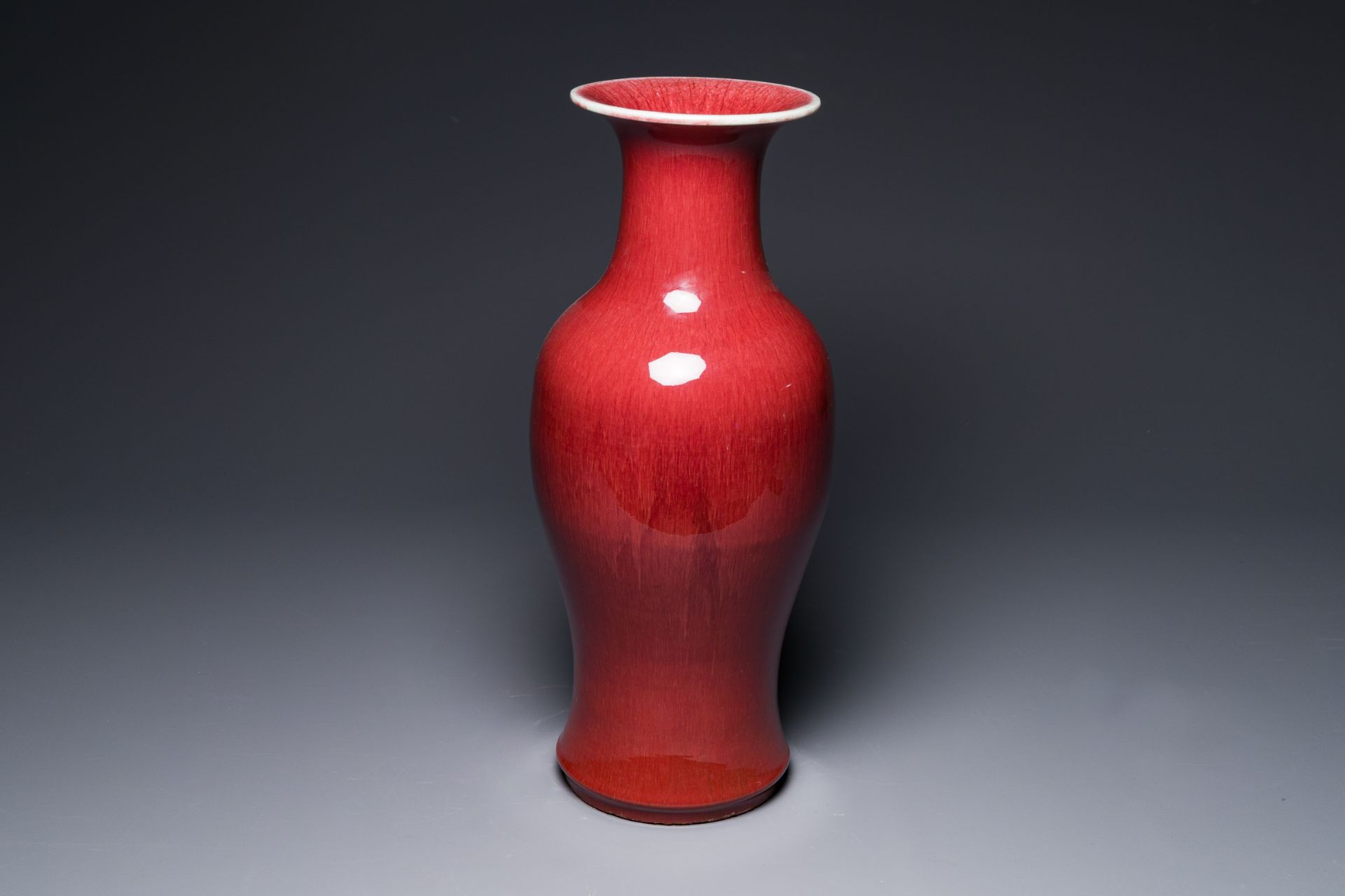 A Chinese sang-de-boeuf-glazed vase, 19th C. - Image 2 of 4