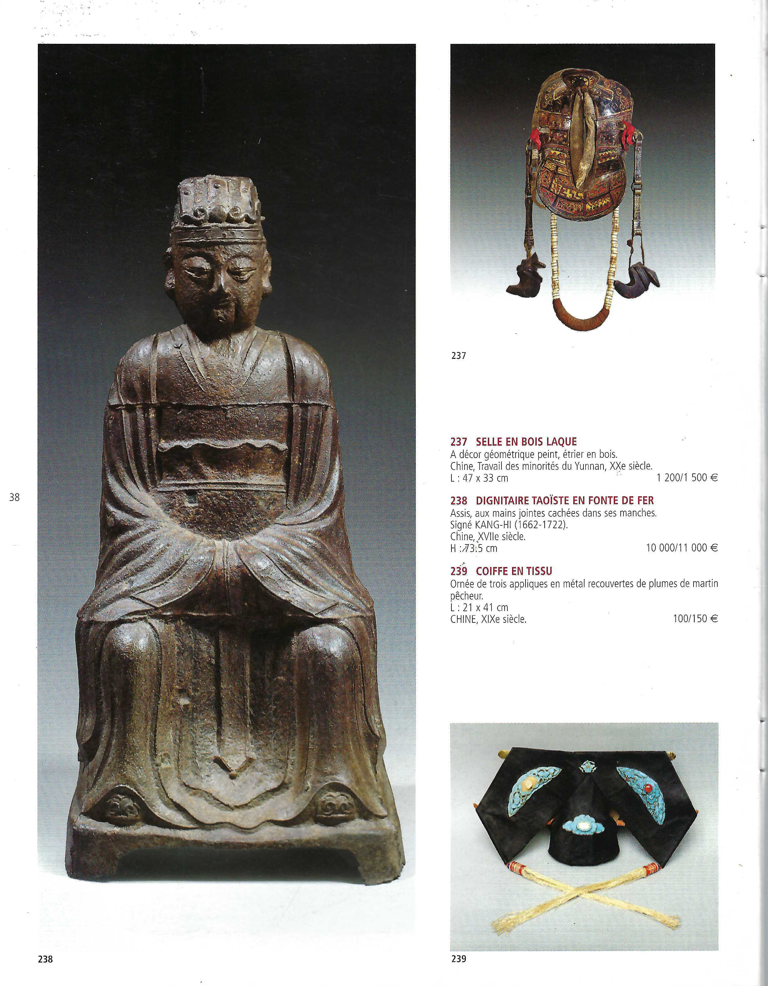 A Chinese cast iron figure of a dignitary, dated 1722 - Image 7 of 7