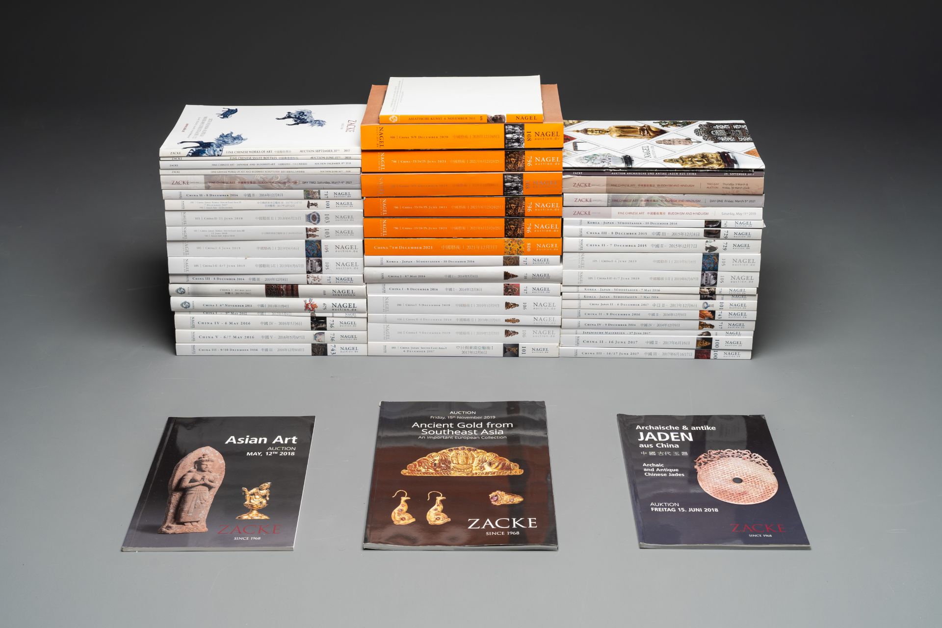 A varied collection of 54 auction catalogues on Chinese Art from Nagel and Zacke, 2010 and later