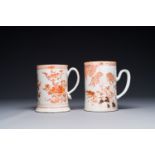 Two Chinese iron-red-decorated and gilded mugs, Yongzheng/Qianlong