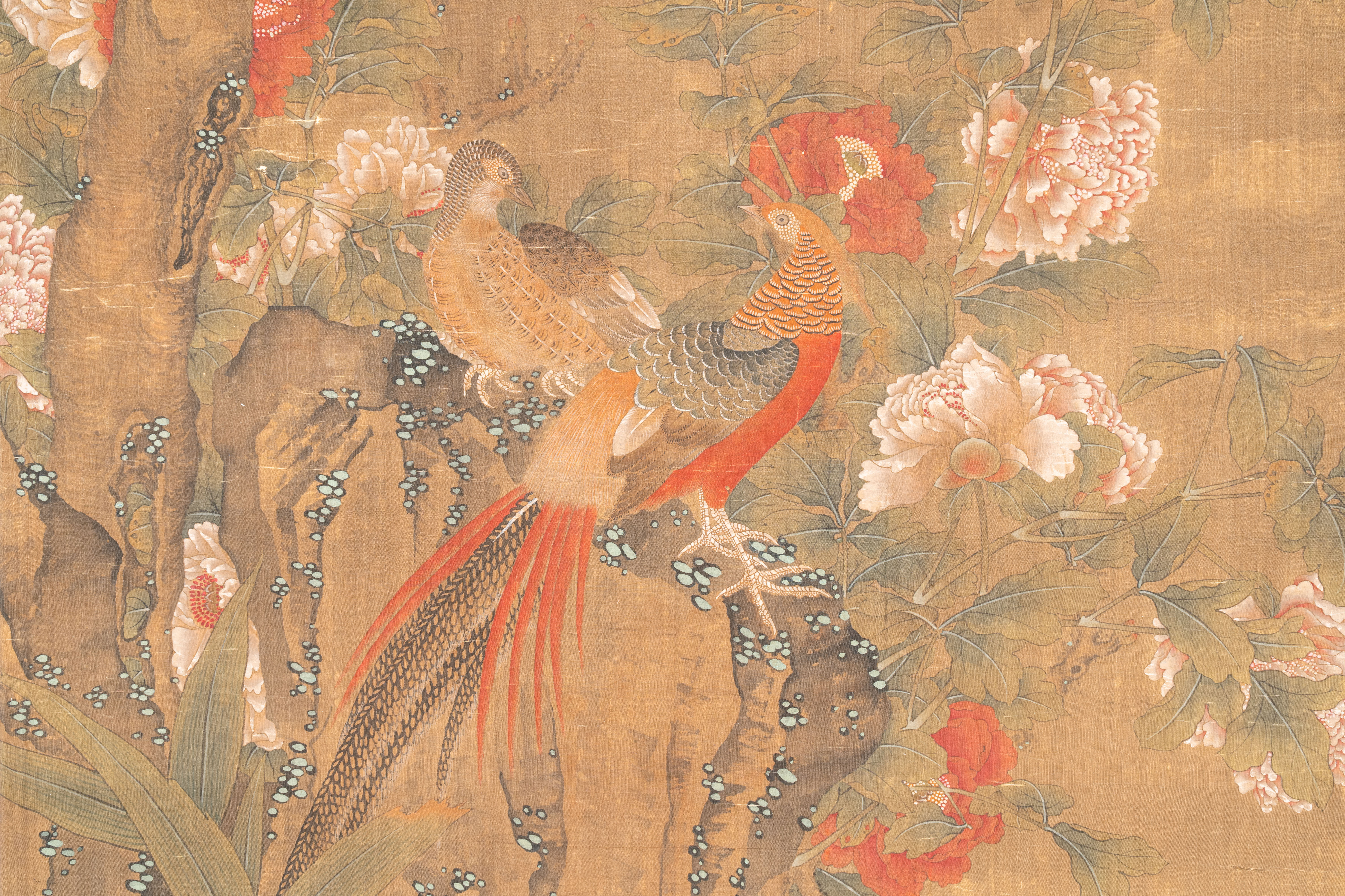 Chen Zun é™³éµ (1723-?): 'Magnolia and pheasant', ink and colour on silk, dated 1775 - Image 5 of 6