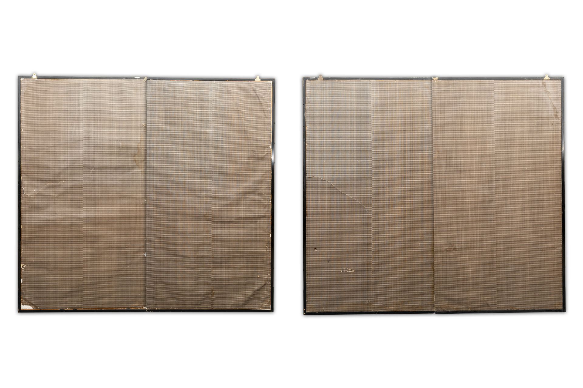 Two Japanese two-fold 'byobu' screens, Meiji, 19th C. - Image 2 of 2