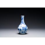 A Chinese blue and white bottle vase, Transitional period