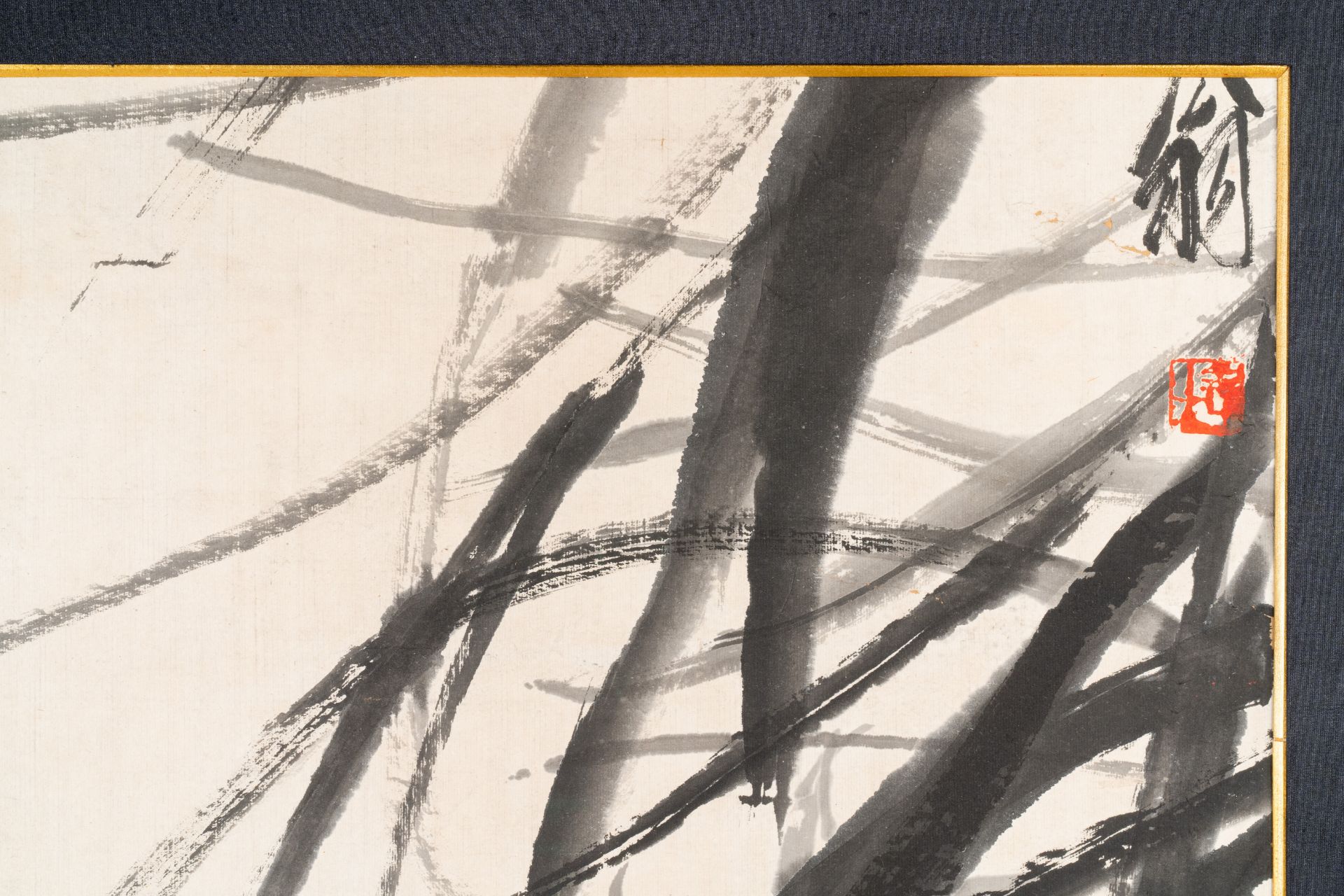 Qi Baishi é½Šç™½çŸ³ (1864-1957): 'Crabs and floating grasses', ink on paper - Image 3 of 5