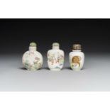 Three various Chinese famille rose snuff bottles, Daoguang mark and period