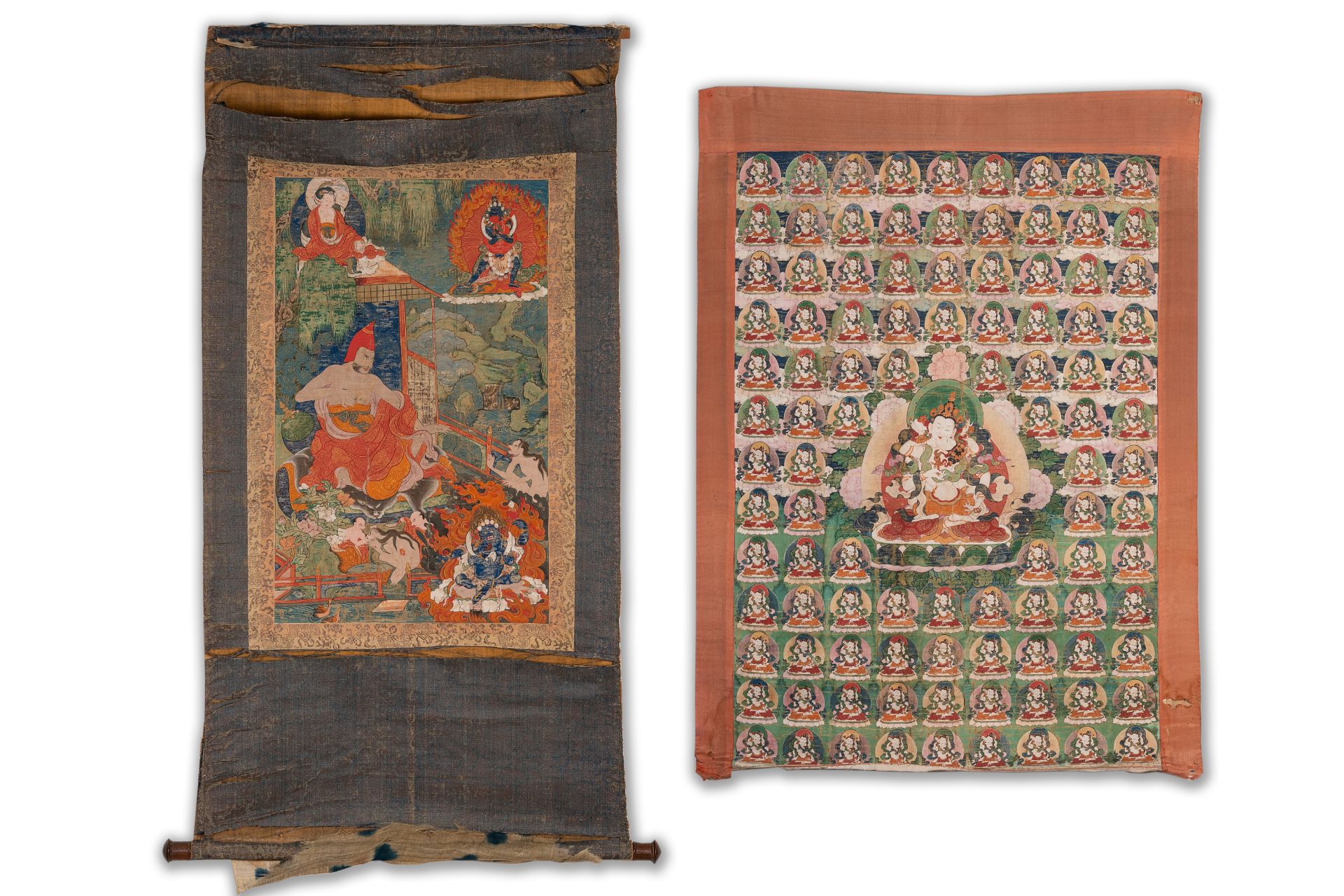 Two thangkas depicting Chakrasamvara and a Shambhala king, Tibet, 18/19th C.