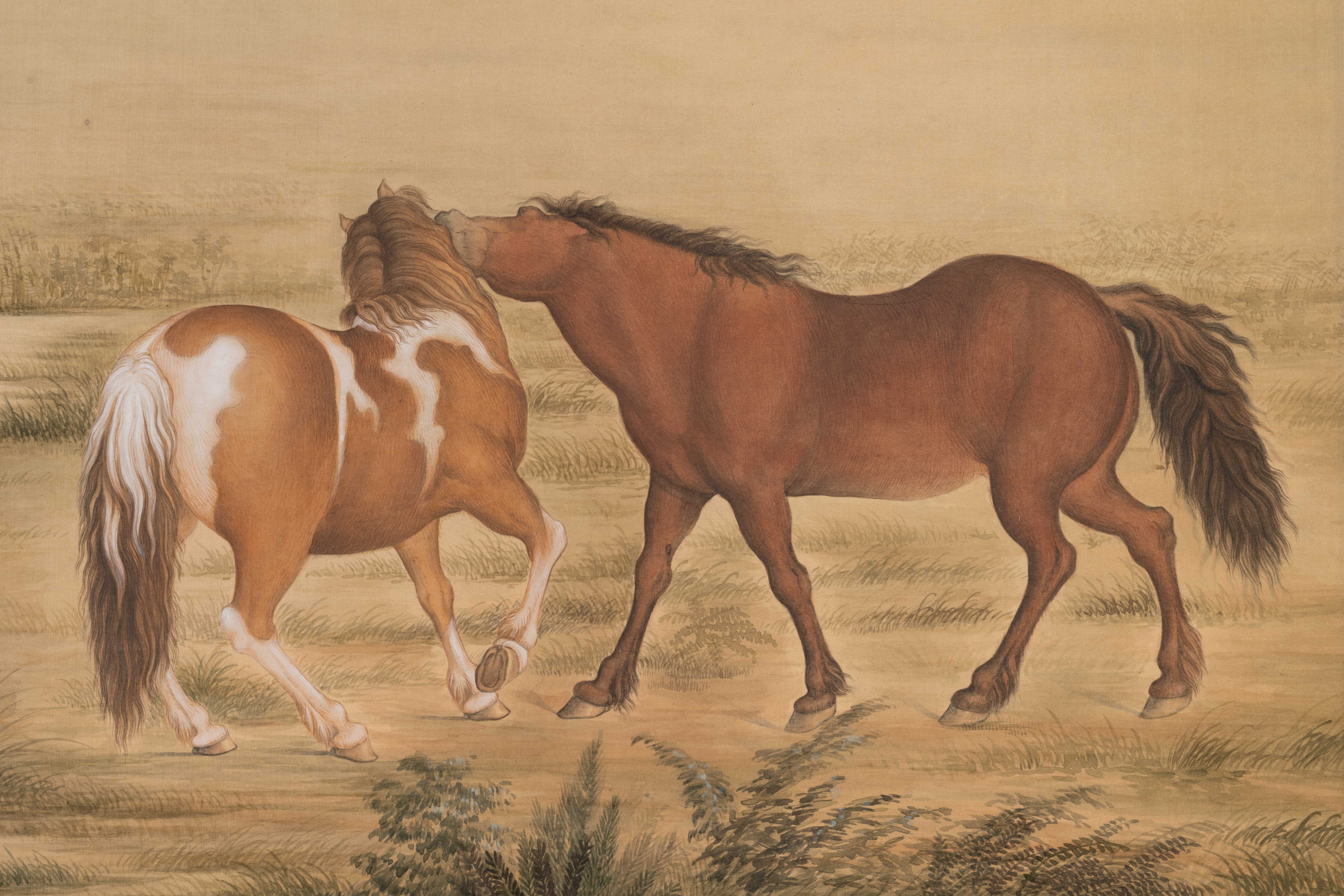 Chang Zenhao å¸¸æ›¾ç: 'Horses', ink and colour on silk, dated 1952 - Image 7 of 7