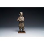 A fine Chinese gilt bronze figure of Zhou Cang å‘¨å€‰, Ming