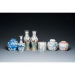 Six various Chinese porcelain vases and a covered jar, 19/20th C.