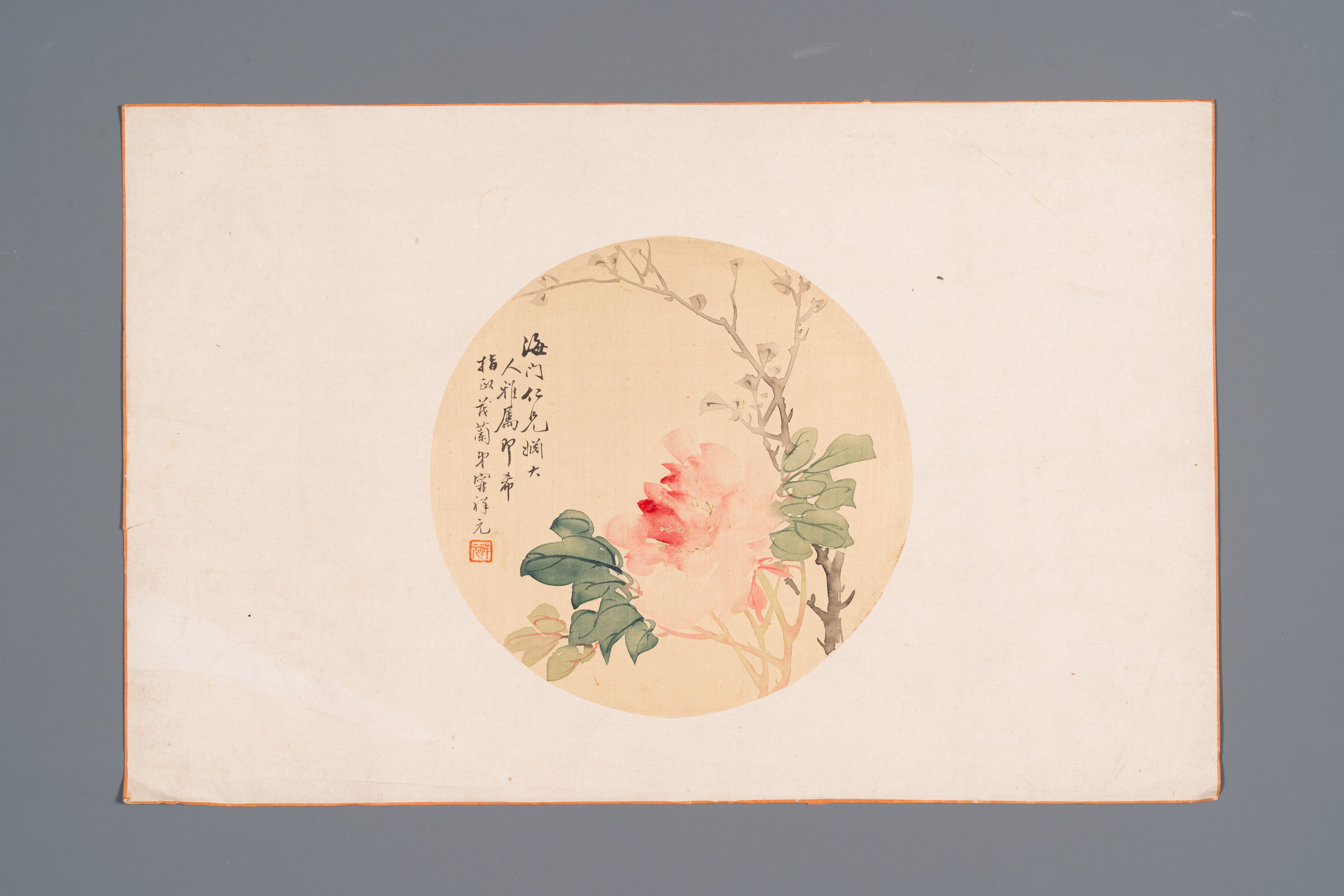 Chinese school: Seven works with insects and peonies, ink and colour on silk, 19/20th C. - Image 5 of 9