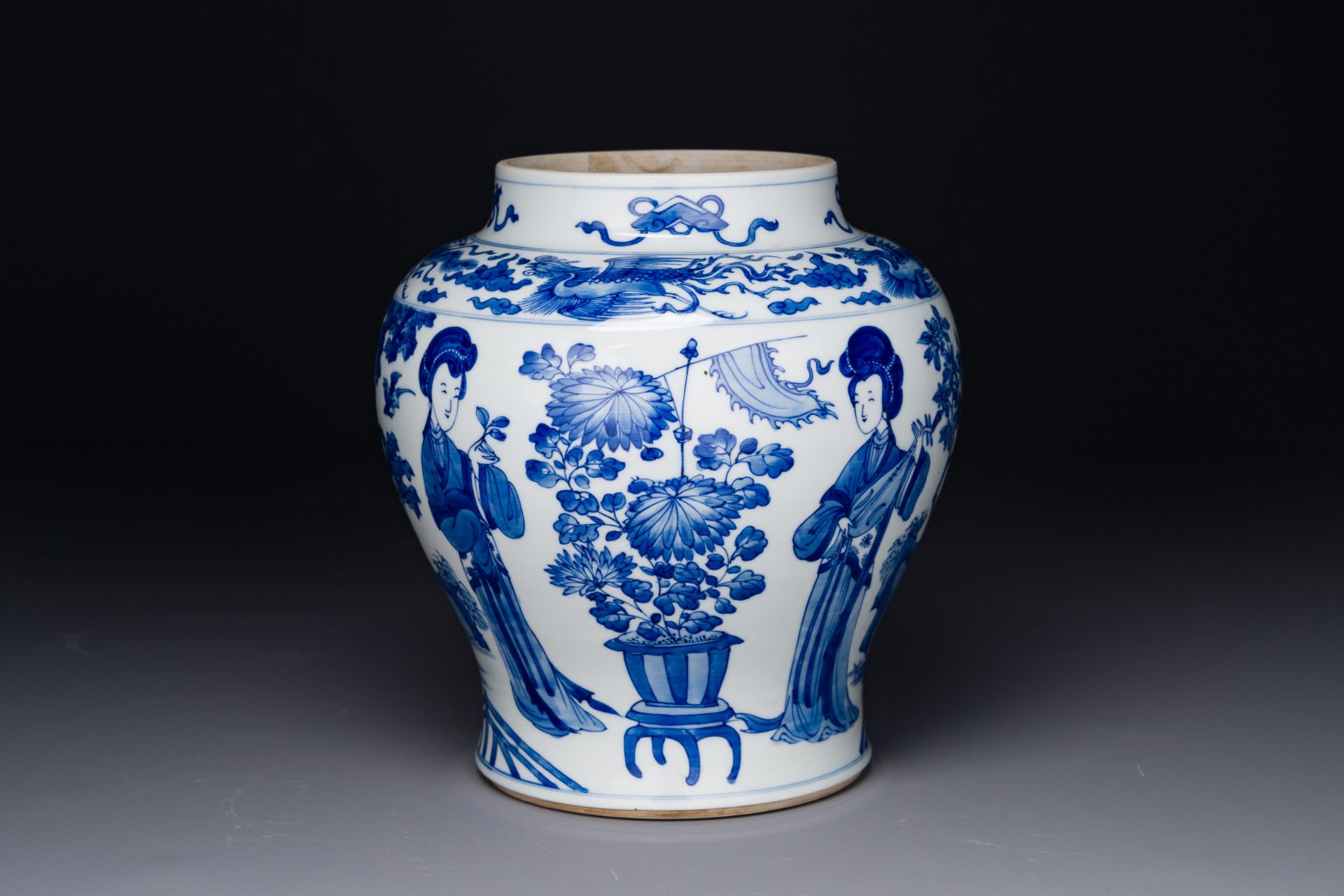 A Chinese blue and white 'Long Eliza' vase, Kangxi