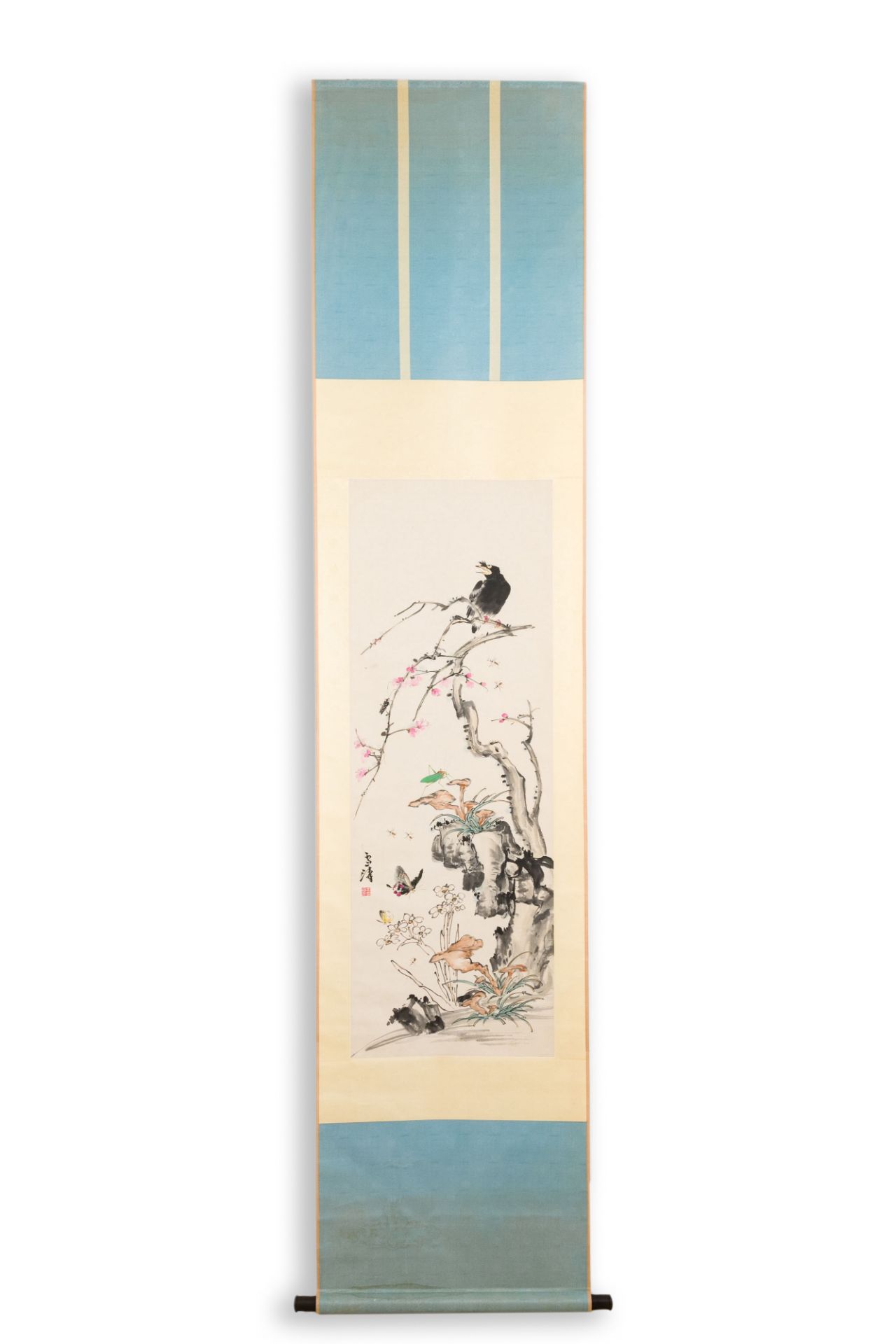 Wang Xuetao çŽ‹é›ªæ¿¤ (1903-1982): 'Birds and insects', ink and colour on paper - Image 2 of 5