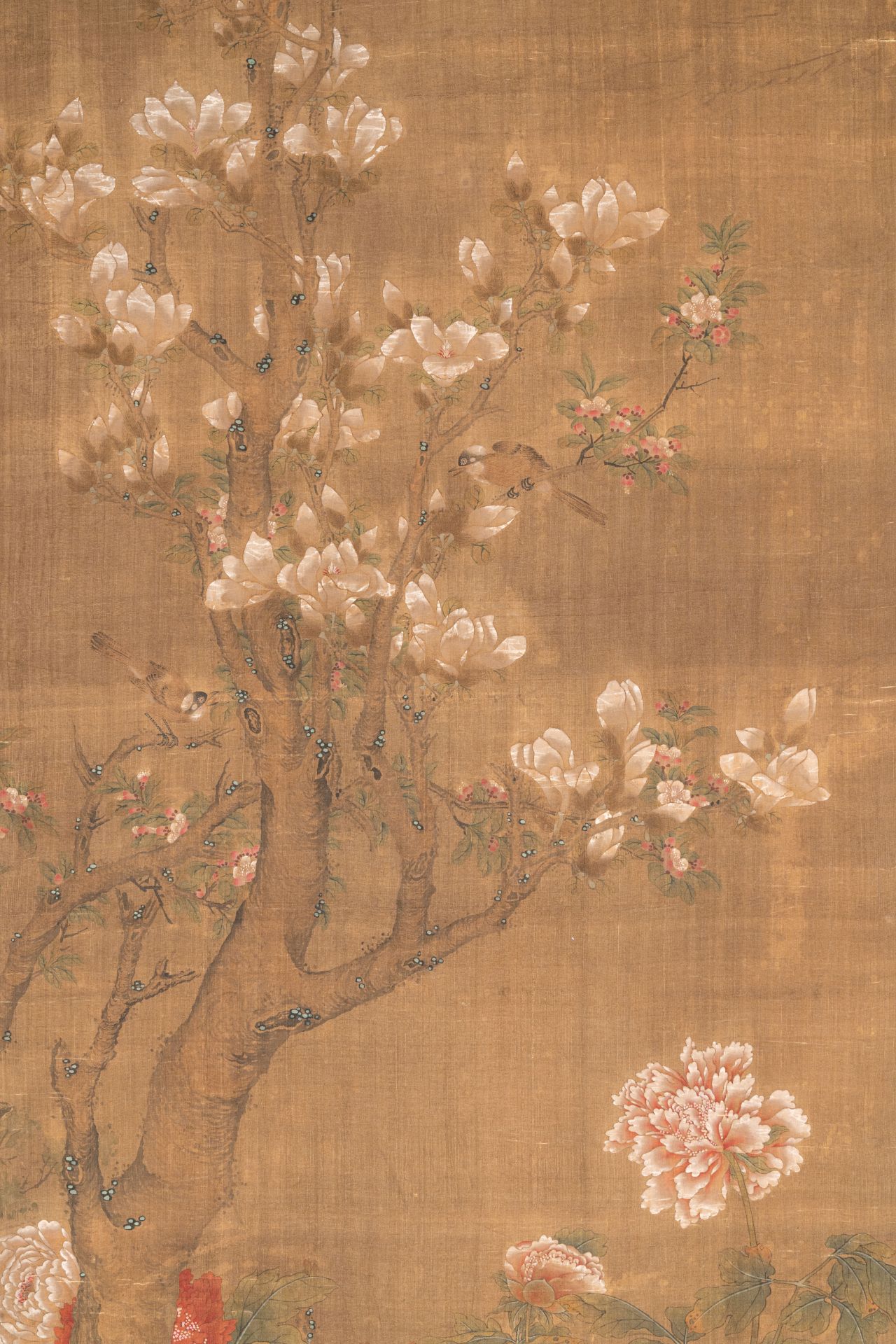 Chen Zun é™³éµ (1723-?): 'Magnolia and pheasant', ink and colour on silk, dated 1775 - Bild 4 aus 6