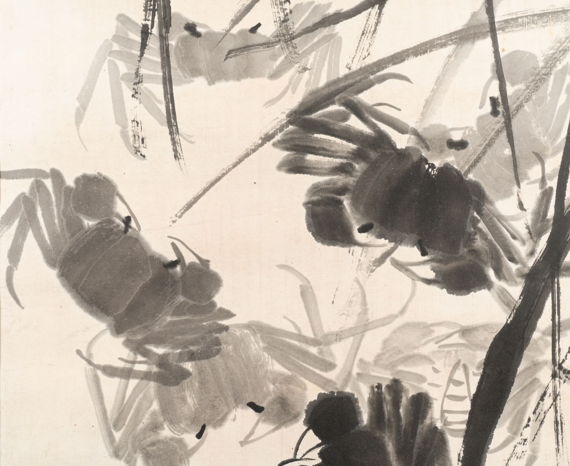 Qi Baishi é½Šç™½çŸ³ (1864-1957): 'Crabs and floating grasses', ink on paper - Bild 5 aus 5