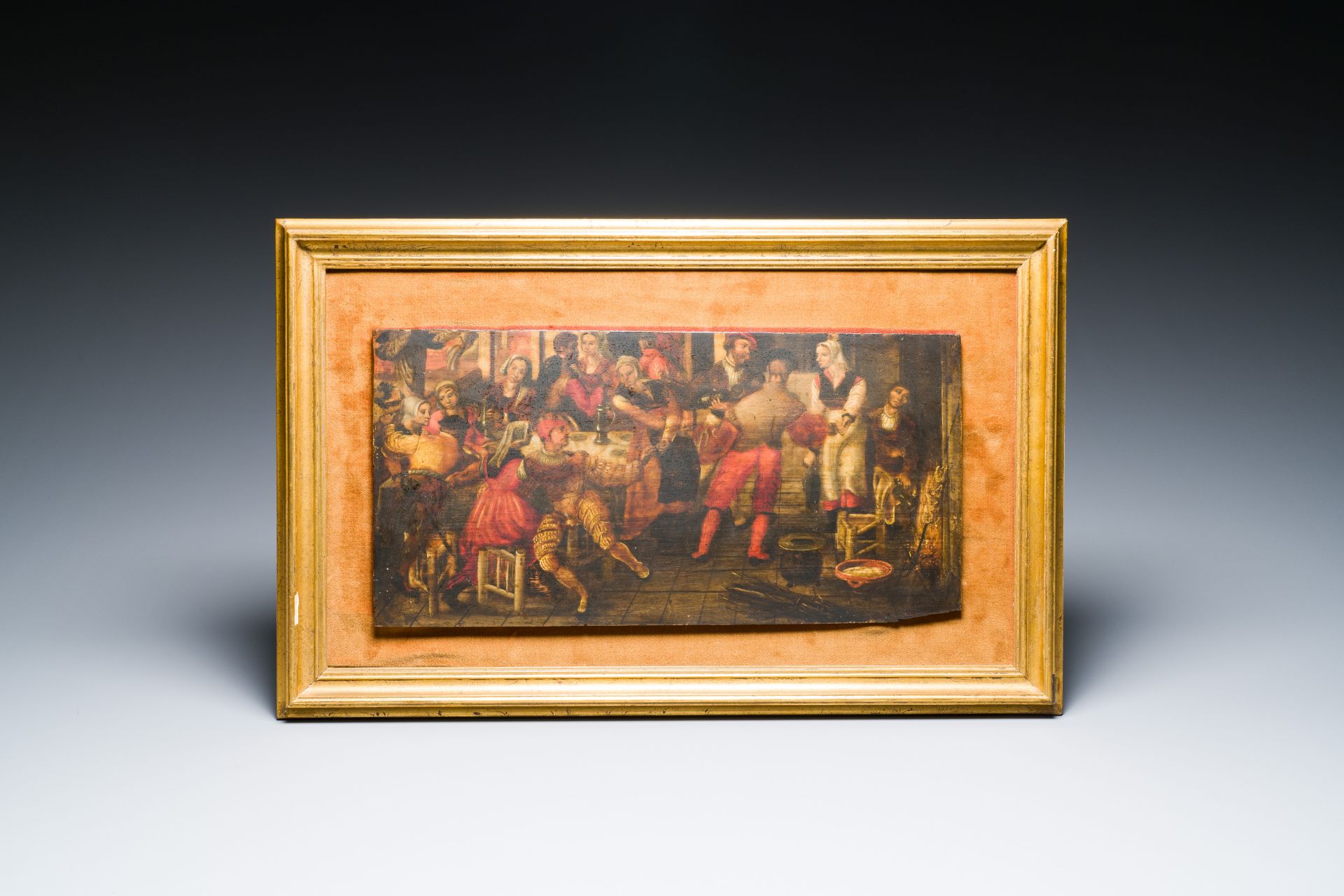 Flemish school: 'Making merry at an inn', oil on panel, 17th C. - Bild 6 aus 12