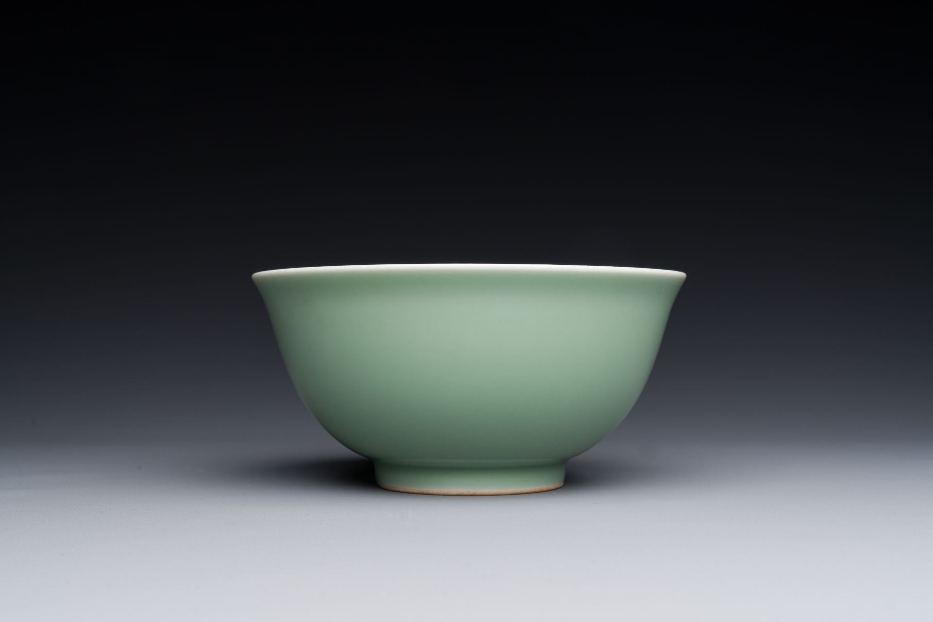 A Chinese monochrome celadon-glazed bowl, Daoguang mark and possibly of the period - Image 2 of 4
