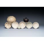 A varied collection of eight pieces Chinese monochrome wares, Tang/Ming