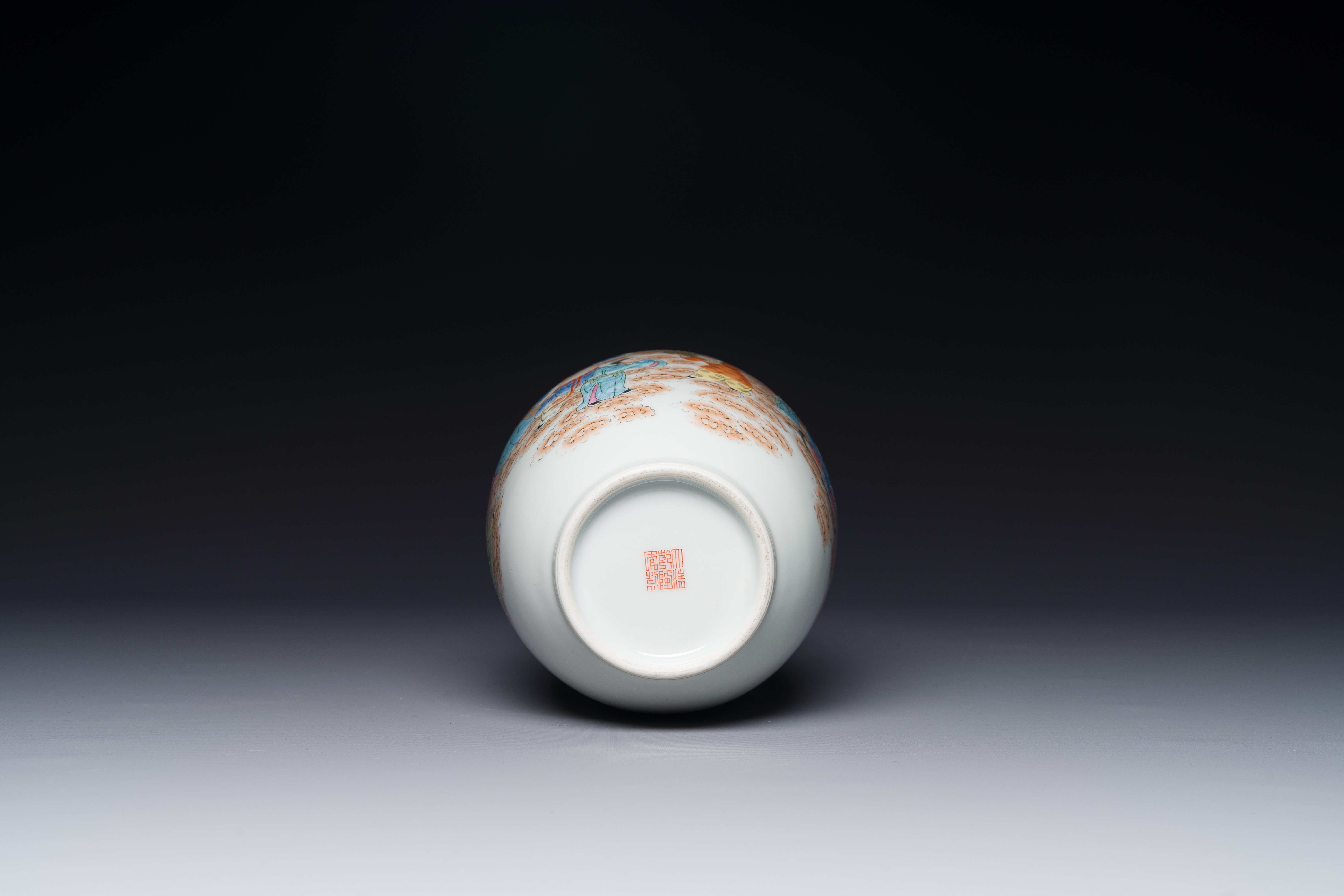 A Chinese famille rose 'Eight Immortals' vase, Qianlong mark, Republic - Image 3 of 3