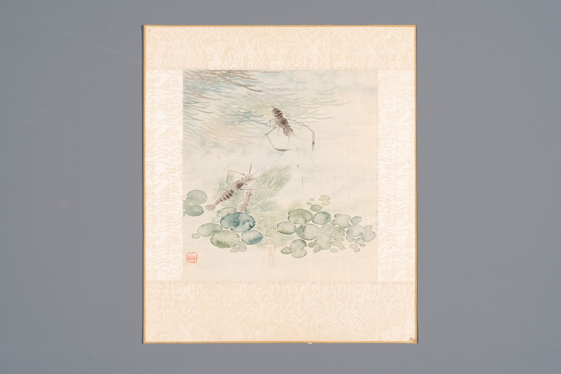 Chinese school: Five various works with landscapes and flowers, ink and colours on silk, signed Zizh - Bild 11 aus 12