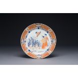 A Chinese Imari-style plate with 'Parasol ladies' after Cornelis Pronk, Qianlong