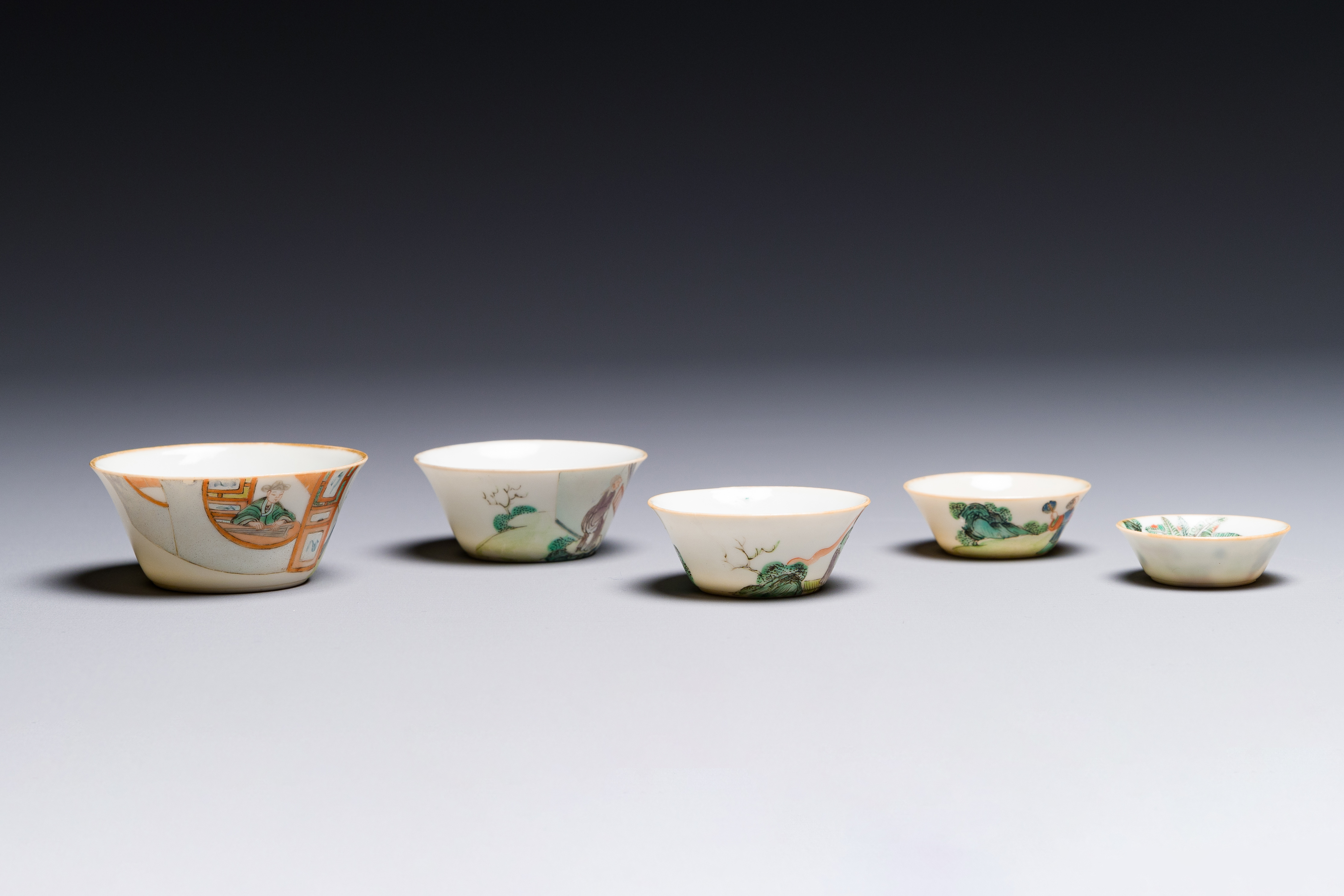 A rare set of ten Chinese famille rose 'erotic' nesting bowls, Daoguang mark and of the period - Image 17 of 17