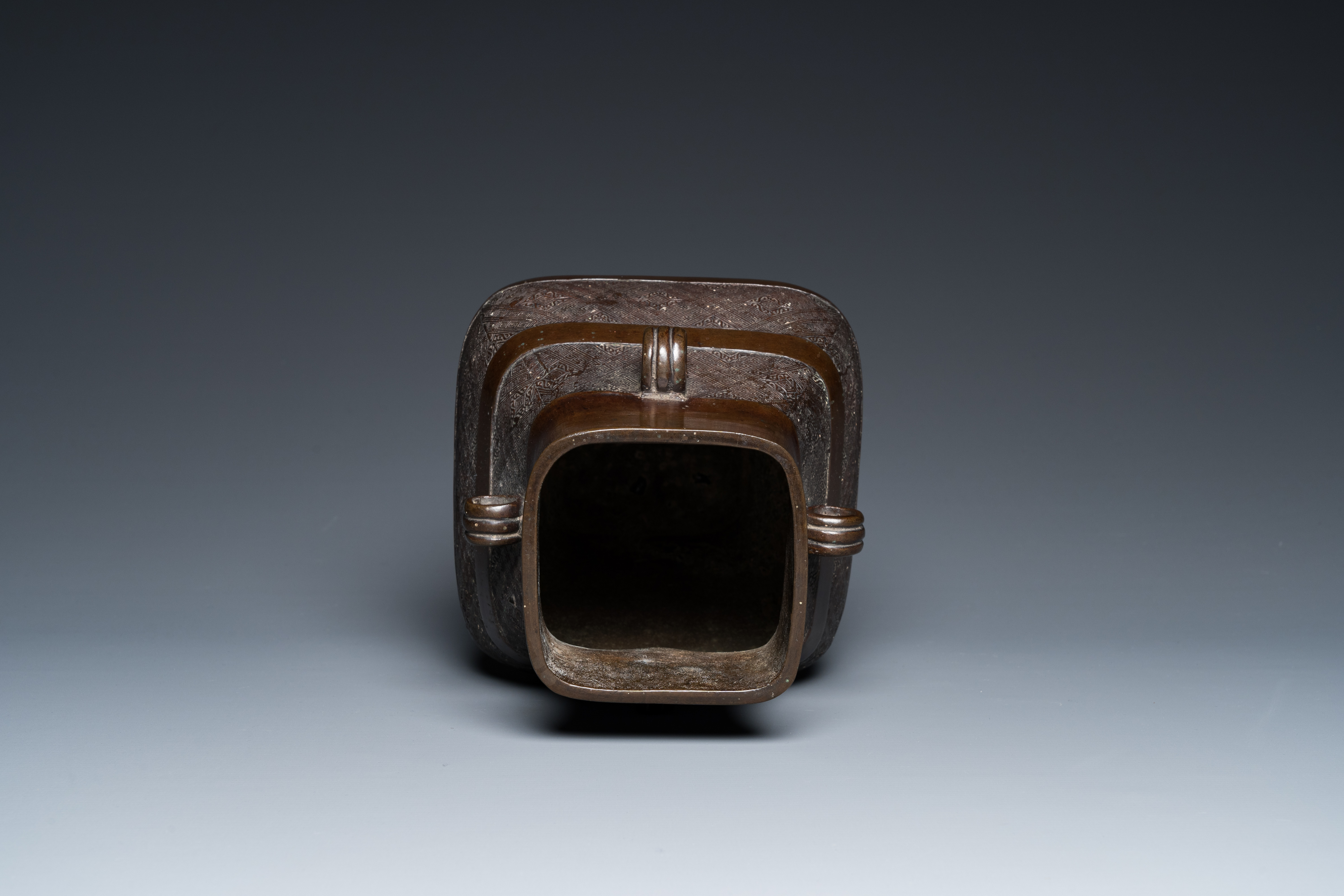 A Chinese archaistic bronze 'fanghu' vase, Ming - Image 19 of 24
