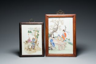 Two Chinese famille rose plaques, Republic