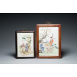 Two Chinese famille rose plaques, Republic