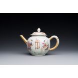 A Chinese gilt famille rose teapot, Yongzheng