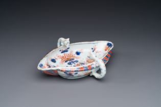 A Chinese Imari-style sauceboat, ex-collection of August the Strong, Kangxi