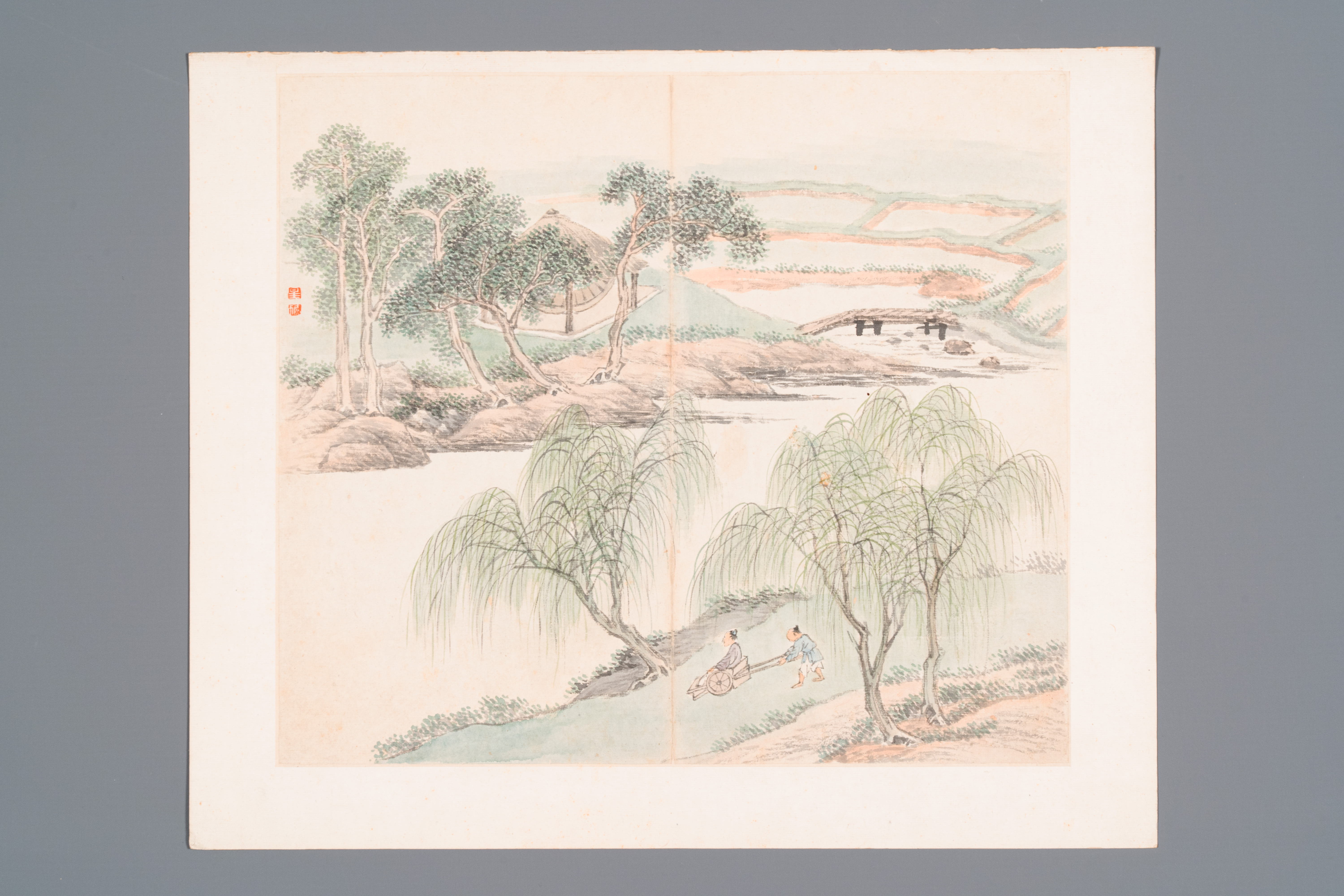 Chinese school: Thirteen various works, ink and colour on paper and silk, signed Xiaocun æ™“é‚¨ and - Image 5 of 11