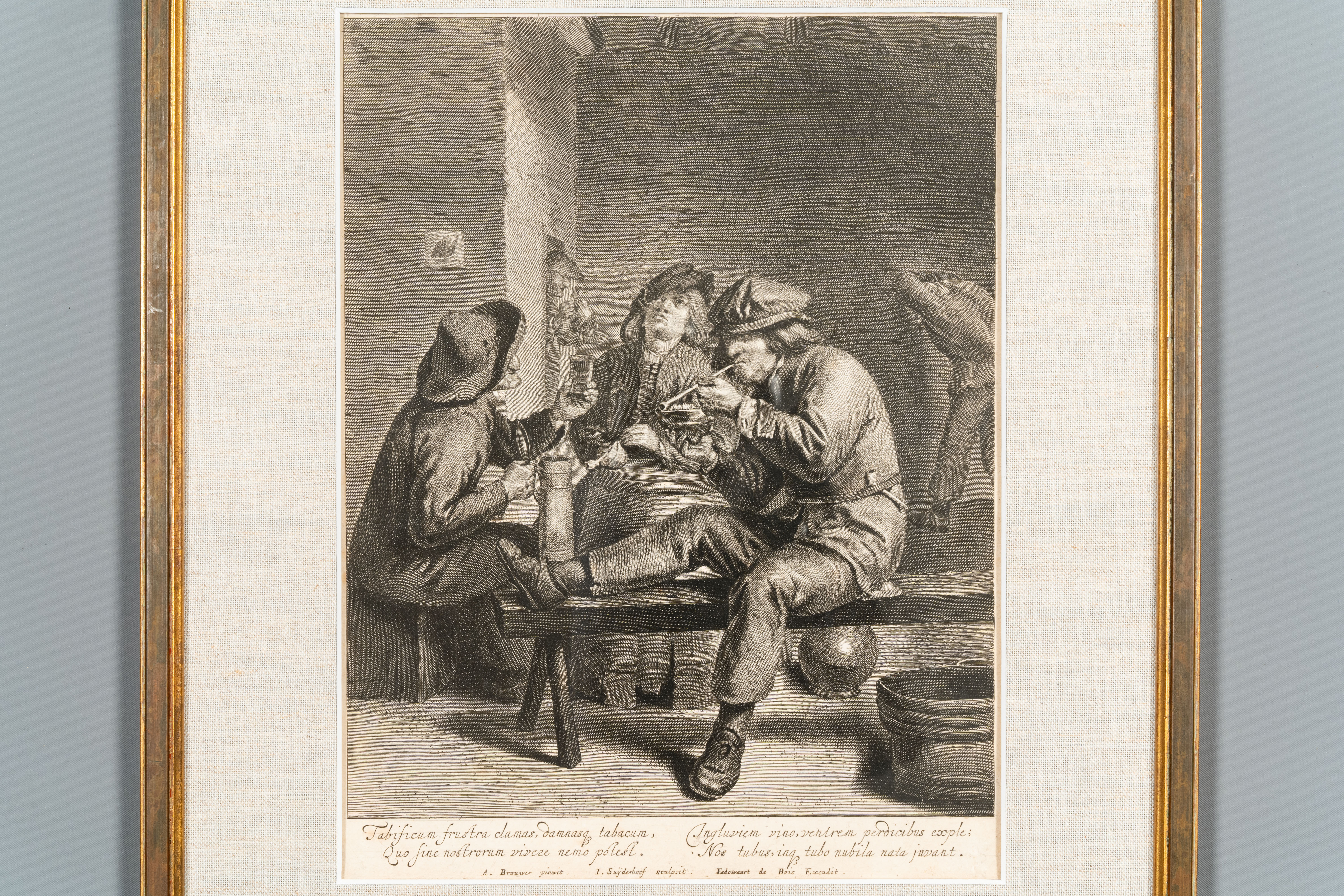 Maarten de Vos, Gerard de Jode, and after Teniers & Brouwer: Eight engravings, 16th C. and later - Image 38 of 39