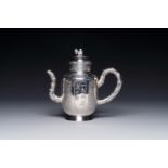 A Chinese silver wine ewer with inscription for the Straits or Peranakan market, 19th C.