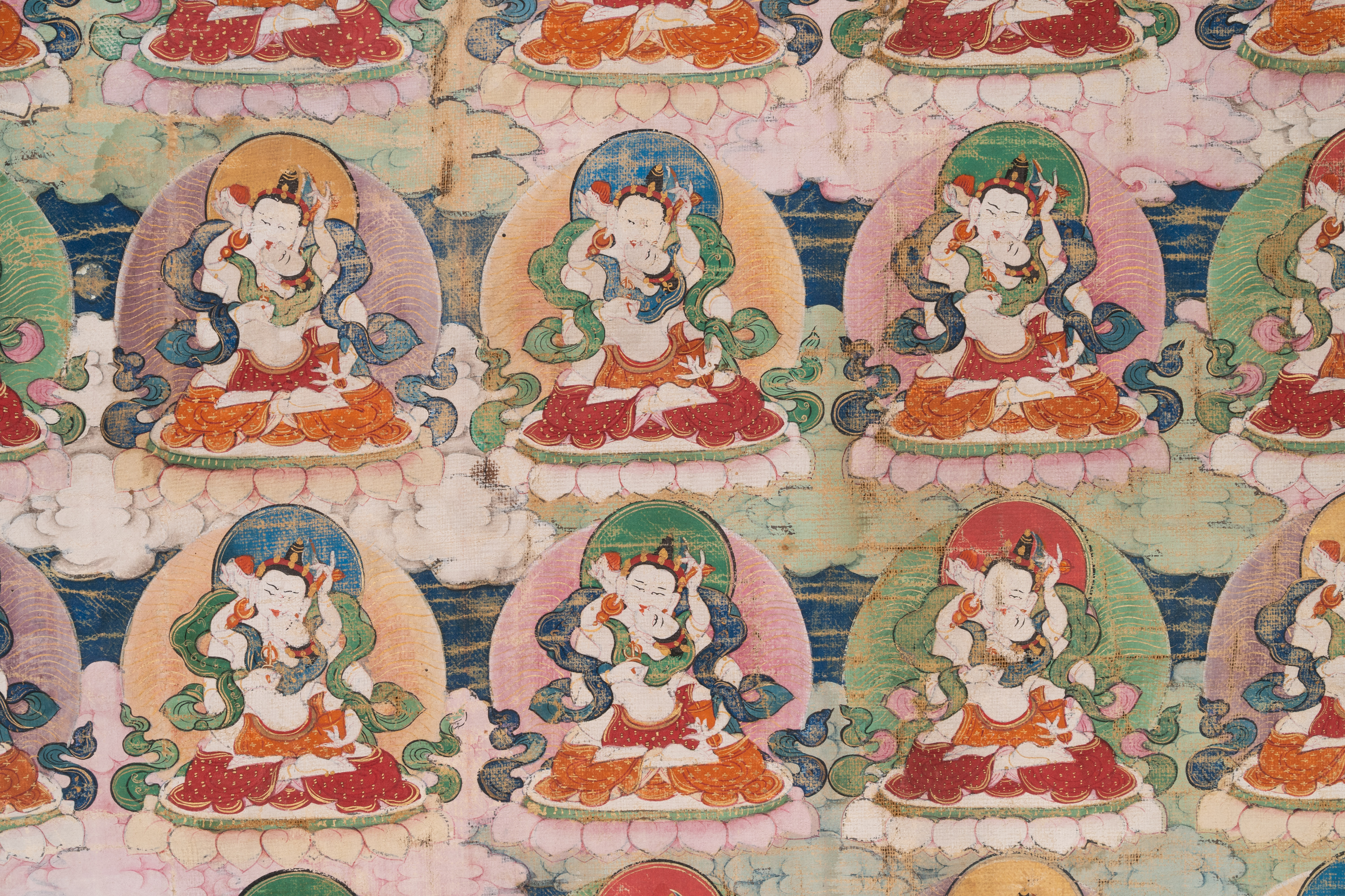 Two thangkas depicting Chakrasamvara and a Shambhala king, Tibet, 18/19th C. - Image 6 of 6