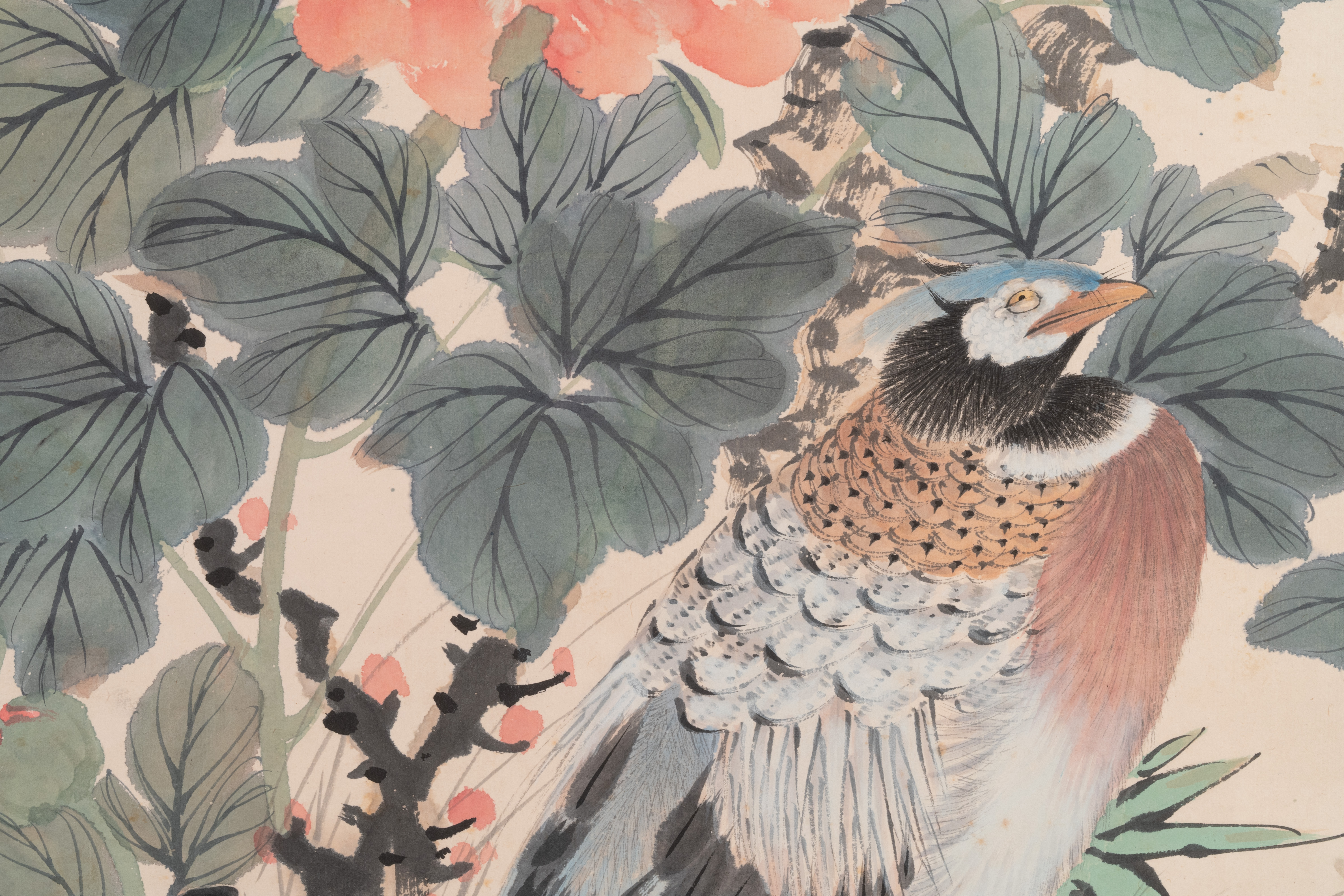 Tian Shiguang ç”°ä¸–å…‰ (1916-1999): 'Birds and flowers', ink and colour on paper - Image 6 of 7